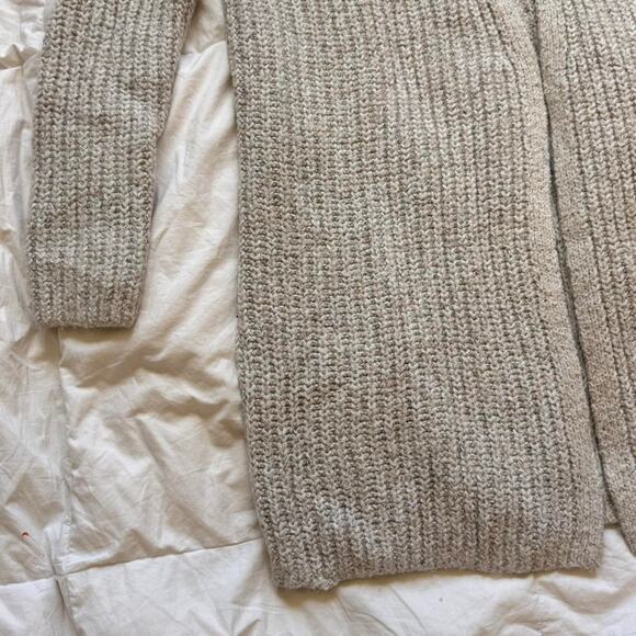 gap Marled white and beige open front knit cardigan size medium coastal boho - Picture 2 of 8